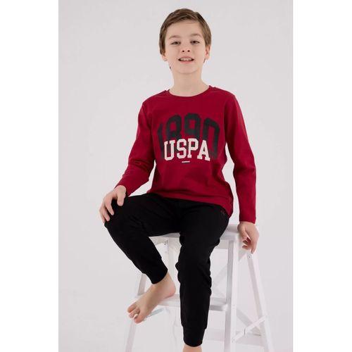 U.s. Polo Assn Uzun Kol Pijama Takım Us2203-4 Bordo
