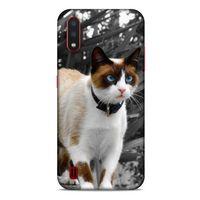 Lopard Samsung Galaxy A01 Uyumlu Kılıf Kediler (43) Thin Fit Kılıf Beyaz Kedi