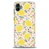 Samsung Galaxy A04 Kılıf HD Baskılı Kılıf - Limon ve Çiçekler + Tam Ekran Koruyucu