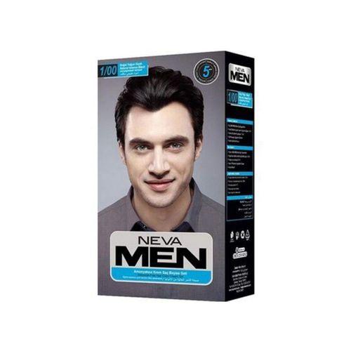 Neva Men Amonyaksız Krem Saç Boyası Seti 1/00 Doğal Yoğun Siyah