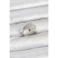 Gümüş Renk Zirkon Taşlı Pirinç Kadın Yüzük