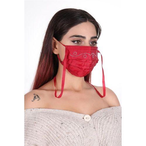 Gümüş İyonlu Boyundan Askılı Yıkanabilir Taşlı Maske T-3