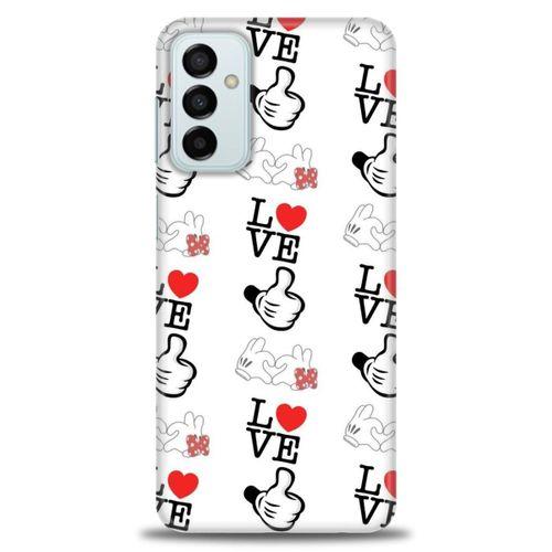 Samsung Galaxy M13 Kılıf HD Baskılı Kılıf - Love Mickey + Tam Ekran Koruyucu