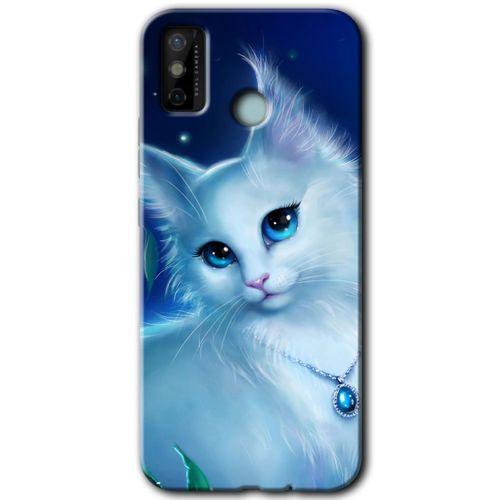MRCİLETİSİM Tecno Spark 6 Go Kılıf HD Desen Baskılı Arka Kapak+Temperli Cam - Cat Glance