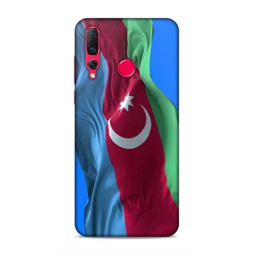Huawei P Smart Z Uyumlu Kılıf Azarbaijan (6) Silikon Kılıf Dalgalanan Bayrak