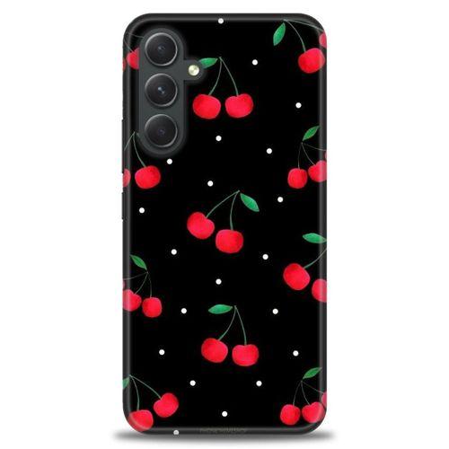 Samsung Galaxy A54 Kılıf HD Baskılı Kılıf - Kirazlar + Tam Ekran Koruyucu