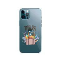 iPhone 12 Pro Let's Go Travel Desenli Premium Şeffaf Silikon Kılıf