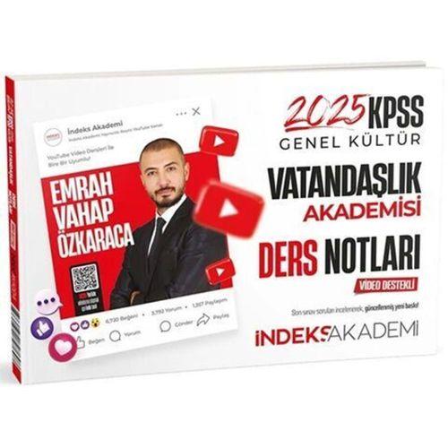 2025 KPSS Vatandaşlık Akademisi Video Ders Notları İndeks Akademi