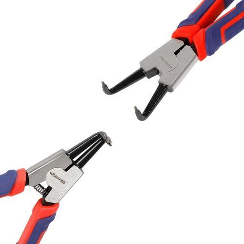 WORKPRO WP231151 180MM CR-V Eğri Uçlu Yaylı Profesyonel Dış Segman Pensesi