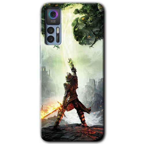 TCL 30 Kılıf HD Desen Baskılı Arka Kapak - Dragon Hunter