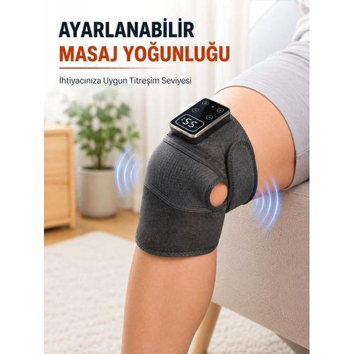 Şarjlı Diz Masaj Cihazı Isıtma Ve Titreşim Özellikli Dijital Kontrollü Masaj Aleti