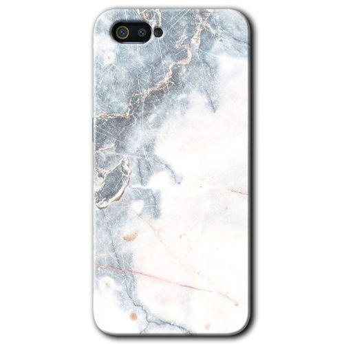 Realme C2 Kılıf HD Desen Baskılı Arka Kapak + Temperli Cam - White Marble