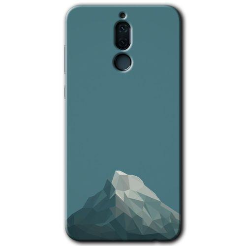 MRCİLETİSİM Huawei Mate 10 Lite Kılıf Baskılı Kapak - Alone Mountain + 5D Tam Kaplayan Cam