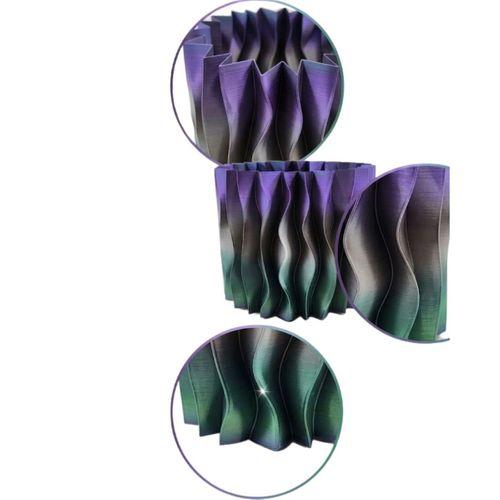 Es Dalga Formlu Mor 3d Baskı Dekoratif Vazo Modern Ev Aksesuarı