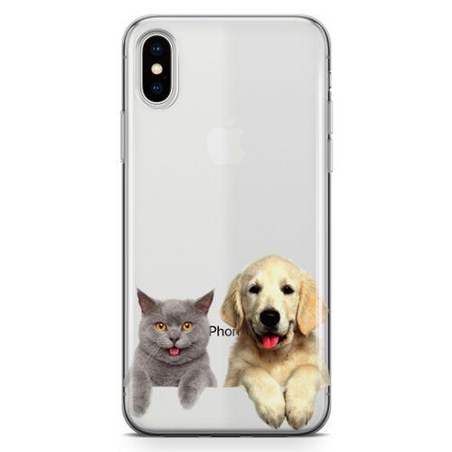 Apple iPhone XS Kılıf Scottish Fold Kedi Ve Köpek Arka Kapak Koruma Desenli Full Koruyucu