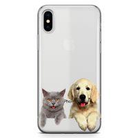 Apple iPhone XS Kılıf Scottish Fold Kedi Ve Köpek Arka Kapak Koruma Desenli Full Koruyucu