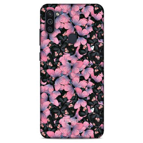 Samsung Galaxy M11 Kılıf Kelebek Etkisi (25) Antişok Kapak Mavi Sarı