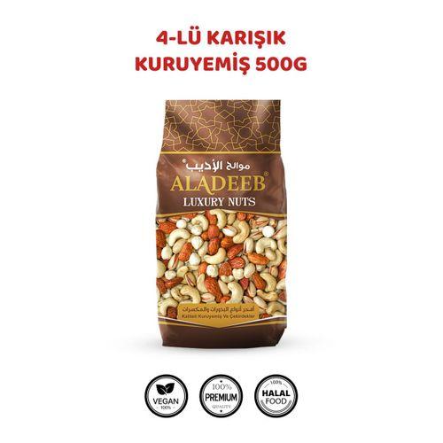 Fındık Siirt Fıstığı Badem Kaju 4’lü Karışık Kuruyemiş 500g Az Tuzlu Kavrulmuş