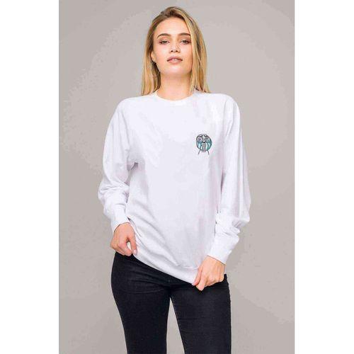Memes Crying Memes Ağlayan Yüz Troll Baskılı Beyaz Kadın Sweatshirt