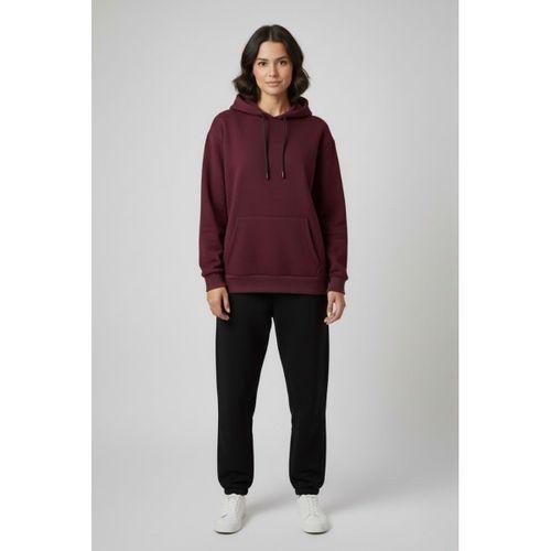 Kadın Kapşonlu Rahat Kalıp İçi Polarlı 3 iplik SweatShırt spr24swk55