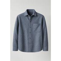 Frankel Kaşe Kumaş Tek Cepli Relaxed Fit Erkek Gömlek - Lacivert