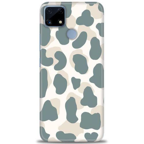 Realme C25 Kılıf HD Baskılı Kılıf - Mavi Bej + Tam Ekran Koruyucu