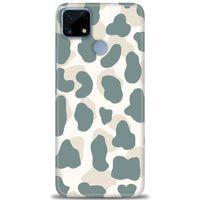 Realme C25 Kılıf HD Baskılı Kılıf - Mavi Bej + Tam Ekran Koruyucu