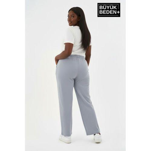 Kadın Büyük Beden BROOKLYN Baskılı Rahat Kesim Paça Reçme İnce Eşofman Altı SPR26EAK952-2