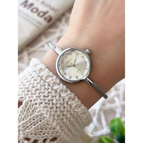 Ferrucci Halat Model Kadın Kol Saati+Bileklik Özel Seri Çelik Kordon Kararma Renk Atma Yapmaz VS.BLKT.0764
