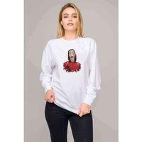 La Case De Papel Baskılı Beyaz Kadın Sweatshirt