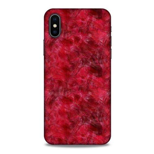 Mermer Desenli (6) Tema Silikon Kılıf Kırmızı Apple Iphone X Kılıf