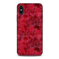 Mermer Desenli (6) Tema Silikon Kılıf Kırmızı Apple Iphone X Kılıf
