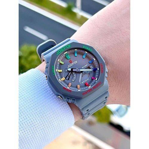 Joefox G-SHOCK Kasa Gri Digital/Analog 5 Atm Suya Dayanıklı 2 Yıl Garantili Spor Kol Saati J-GS16