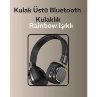 Bluetooth 5.3 Rainbow Işıklı Kulak Üstü Kablosuz Kulaklık