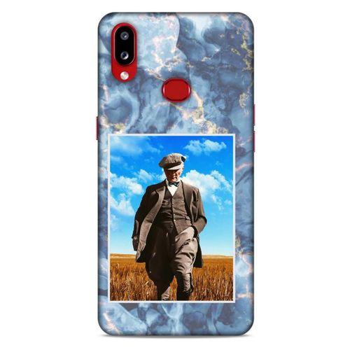 Samsung Galaxy A10s Kılıf Atatürk (19) Kılıfları Mavi Mermer