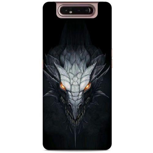 Samsung Galaxy A80 Kılıf Dragons (13) Silikon Kap Gri Ejderha