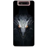 Samsung Galaxy A80 Kılıf Dragons (13) Silikon Kap Gri Ejderha