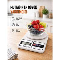 Beyaz Plastik Dijital Mutfak Tartısı – 24x16 8x1 5cm