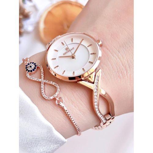 BLKT.2.617 Revello Elite Model Bronz/Rose Özel Renk 30 Mt Su Geçirmez+Bileklik Lady Wristwatch