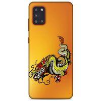 Samsung Galaxy A31 Kılıf Dragons (28) Arka Kapak Tatoo Sarı Ejderha
