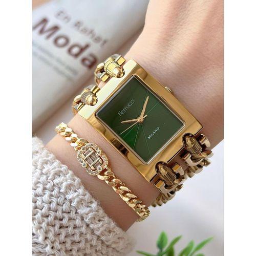 Ferrucci Kadın Kol Saati+Bileklik Özel Seri Çelik Kordon Kararma Renk Atma Yapmaz VS.BLKT.0736