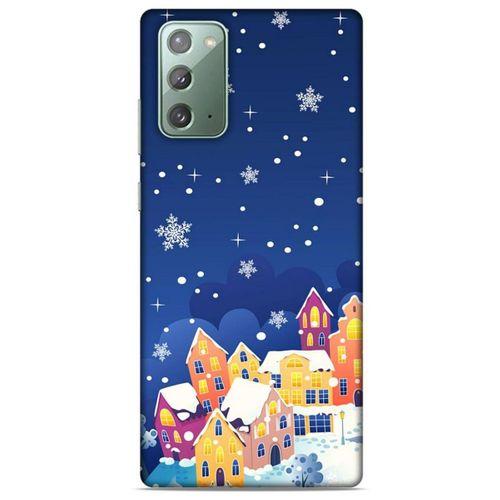 Samsung Galaxy Note 20 Kılıf Snowix (27) Tasarımlı Kılıf Turuncu Lacivert
