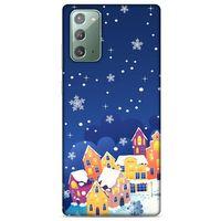 Samsung Galaxy Note 20 Kılıf Snowix (27) Tasarımlı Kılıf Turuncu Lacivert