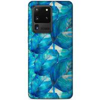 Samsung Galaxy S20 Ultra Uyumlu Kılıf Mavi Delisi (47) Crystal Flex Kılıf Yaprak