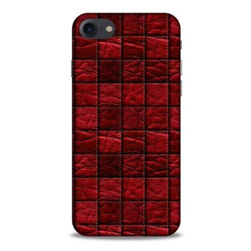 Apple Iphone 7 Kılıf Patchwork (12) Koruyucu Silikon Kırmızı Bordo