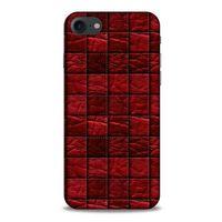 Apple Iphone 7 Kılıf Patchwork (12) Koruyucu Silikon Kırmızı Bordo