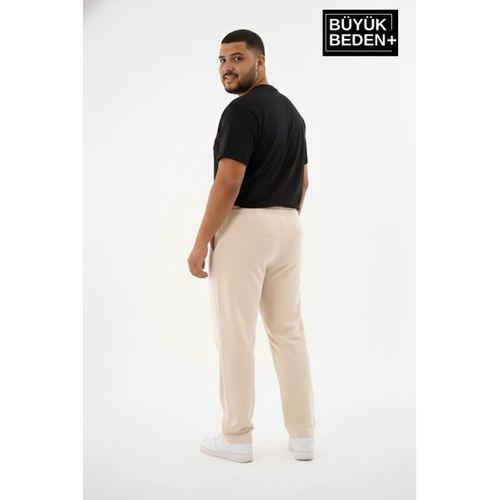 Erkek Büyük Beden New York Baskılı Rahat Kesim Paça Reçme ince Eşofman Altı SPR26EA952-5