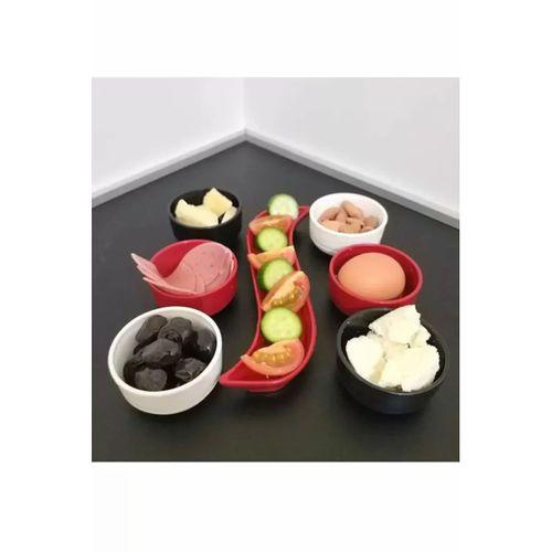 7 Parça Kahvaltı Seti Sosluk İftariyelik Çerezlik Kırılmaz Melamin Çap 7 cm