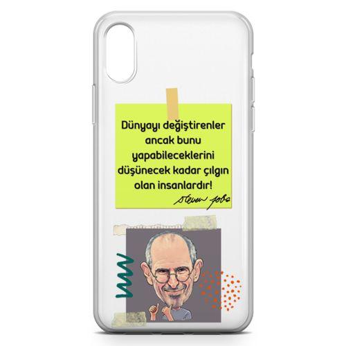 Apple iPhone XS Max Kılıf Caps Steve Jobs Arka Kapak Koruma Desenli Full Koruyucu