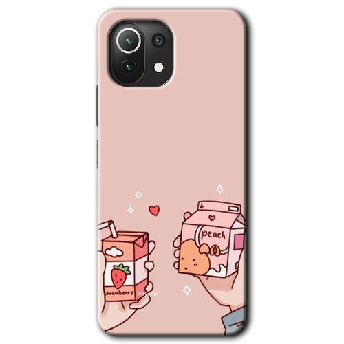 Xiaomi Mi 11 HD Baskılı Kılıf + 9D Tam Ekran Koruyucu - Meyveli Süt